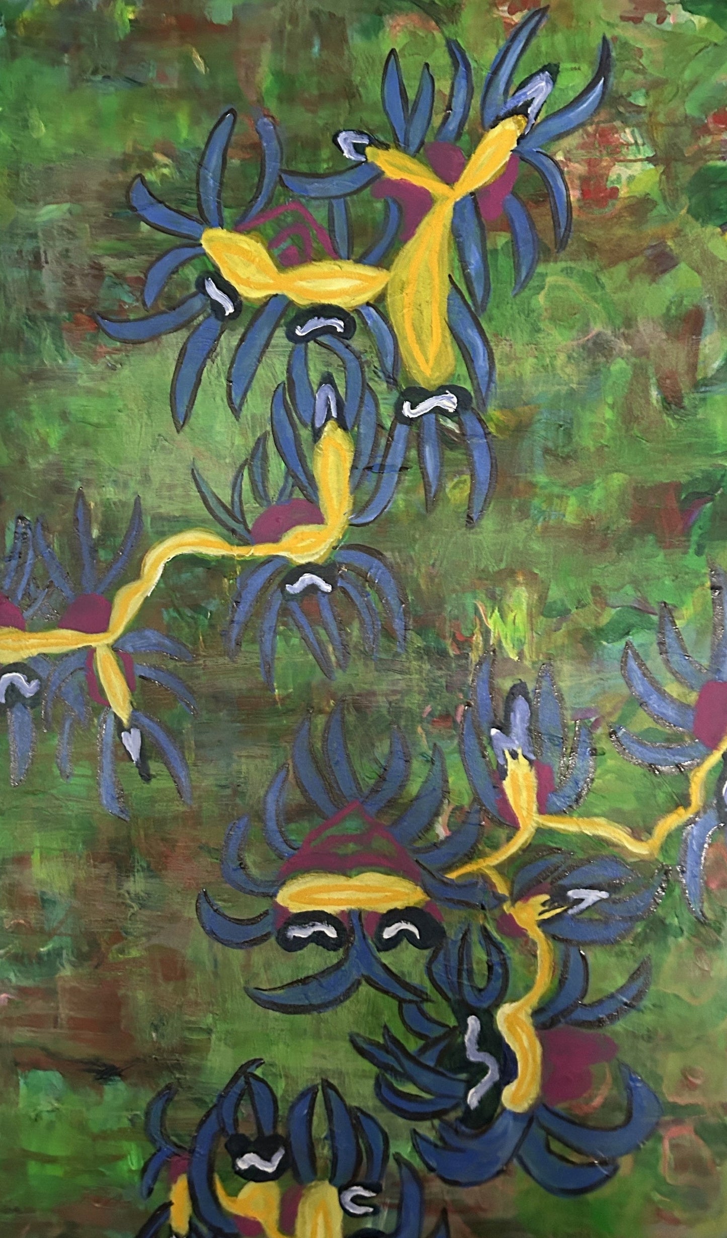Mutation - Dancing Flowers - 60"x36"